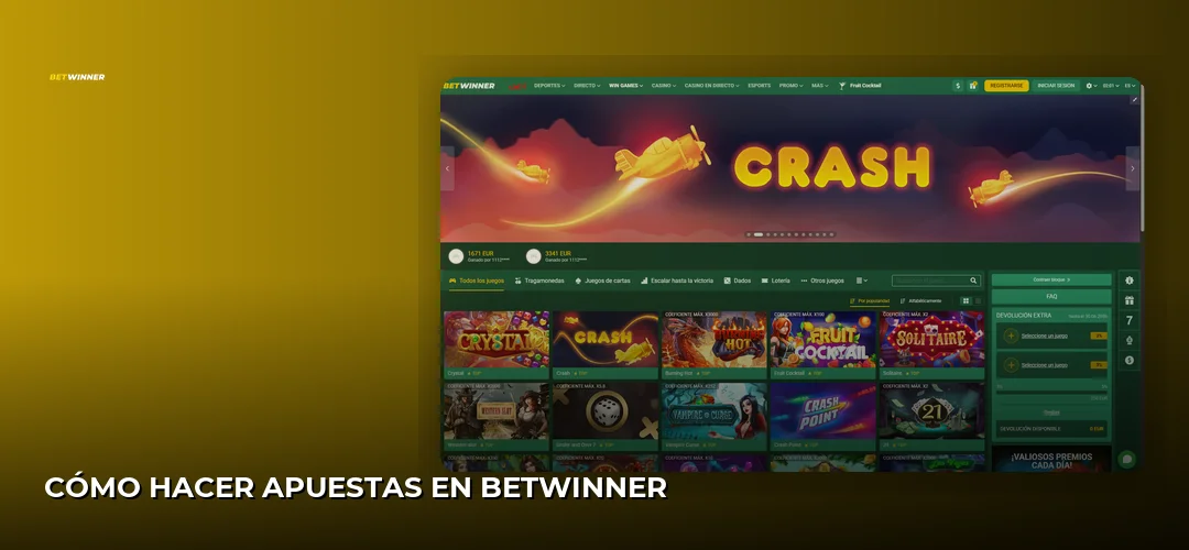 Captura de pantalla del sitio de BetWinner