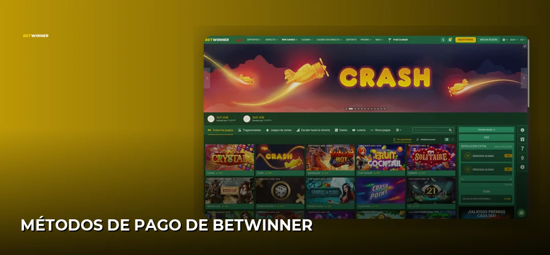 Captura de pantalla del sitio de BetWinner
