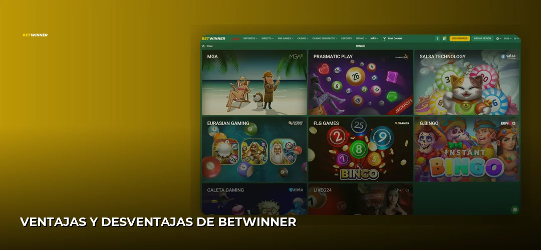 Captura de pantalla del sitio de BetWinner