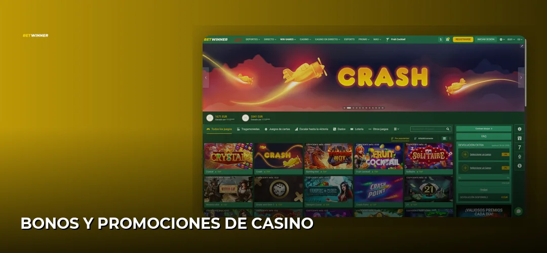 Captura de pantalla del sitio de BetWinner
