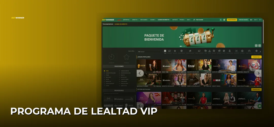 Captura de pantalla del sitio de BetWinner