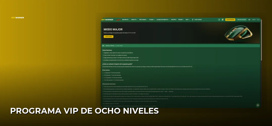 Captura de pantalla del sitio de BetWinner