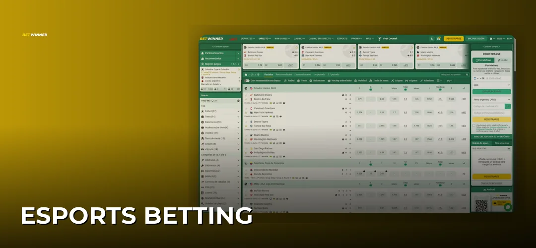 Captura de pantalla del sitio de BetWinner