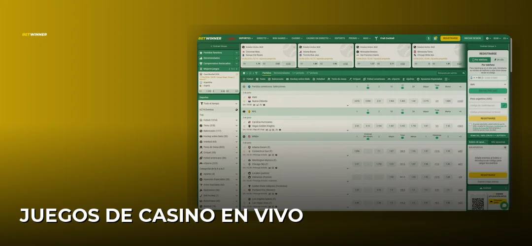 Captura de pantalla del sitio de BetWinner