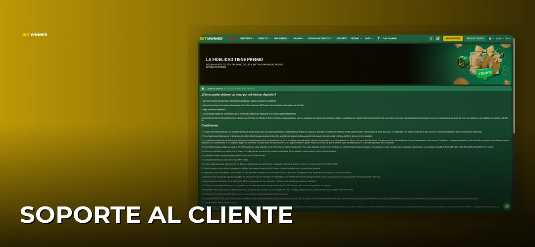 Captura de pantalla del sitio de BetWinner