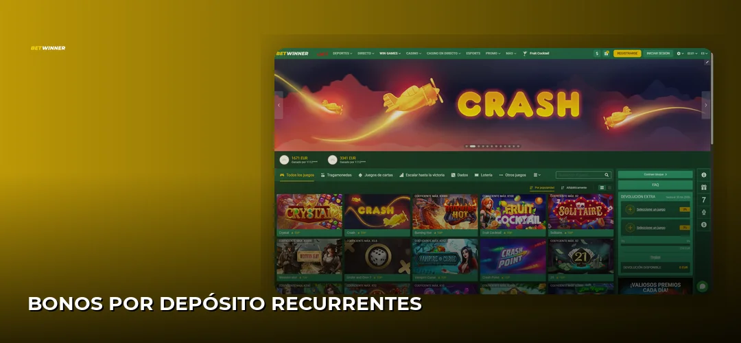 Captura de pantalla del sitio de BetWinner